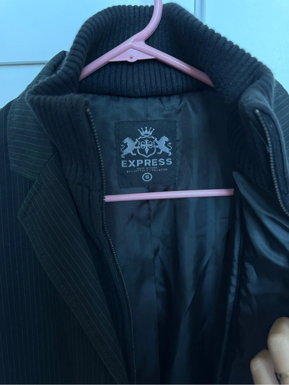 Express Men's Black Pinstripe Blazer
